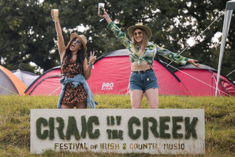 Craic by the Creek returns to Stockport for 2024! Described as "St Patrick's day in the sun", it will take place at Whitebottom Farm from 19-21 July (Image - Craic by the Creek)