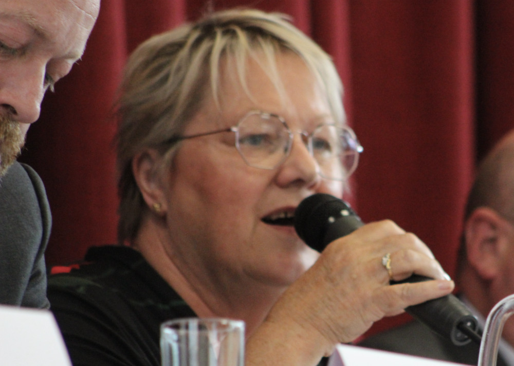 Amanda Iremonger, speaking at the Tytherington School general election hustings on Saturday. 