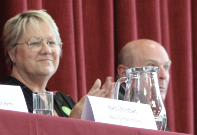 Amanda Iremonger (left) at the Under 30s General Election Hustings at Tytherington School. 