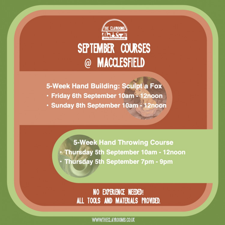 September Courses @ The Clayrooms Macclesfield