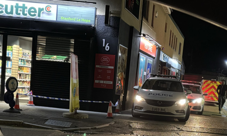 Police on London Road last night. 