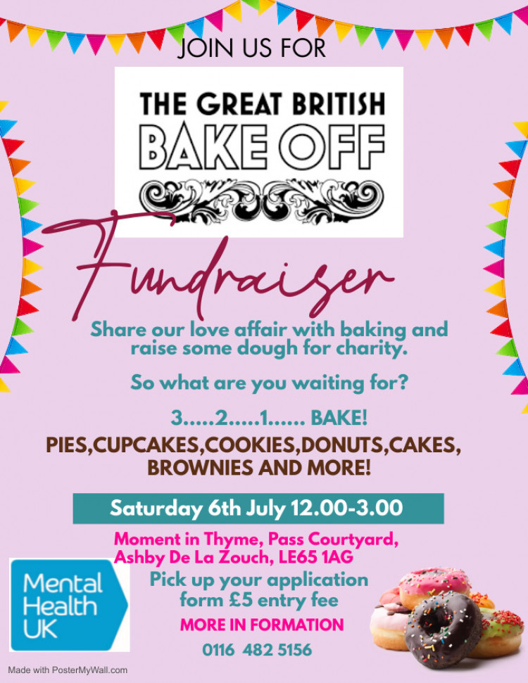 British Bake Off Fundraiser at Moment in Thyme, The Pass Courtyard, Ashby de la Zouch 