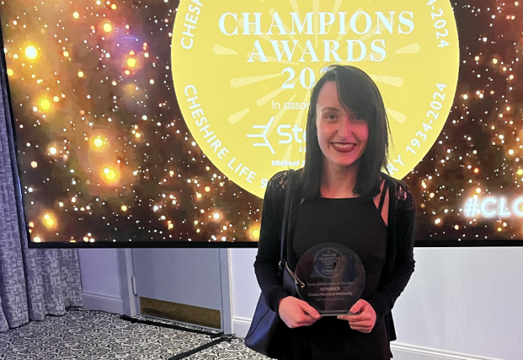 Chloe-Mairead Donnelly of CMD Tutoring, pictured after she was recently awarded Young Entrepreneur of the Year by 'Cheshire Life'.