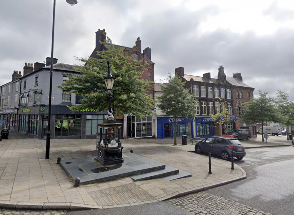 Emergency services were called to St Johns Square, Burslem, shortly after 10pm yesterday (Google).