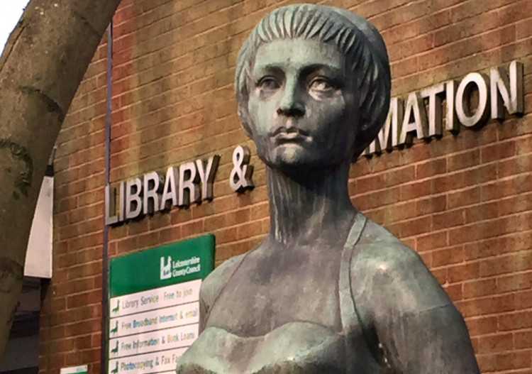 The Mother and Child Statue had been situated outside Coalville Library. Photo: Coalville Nub News