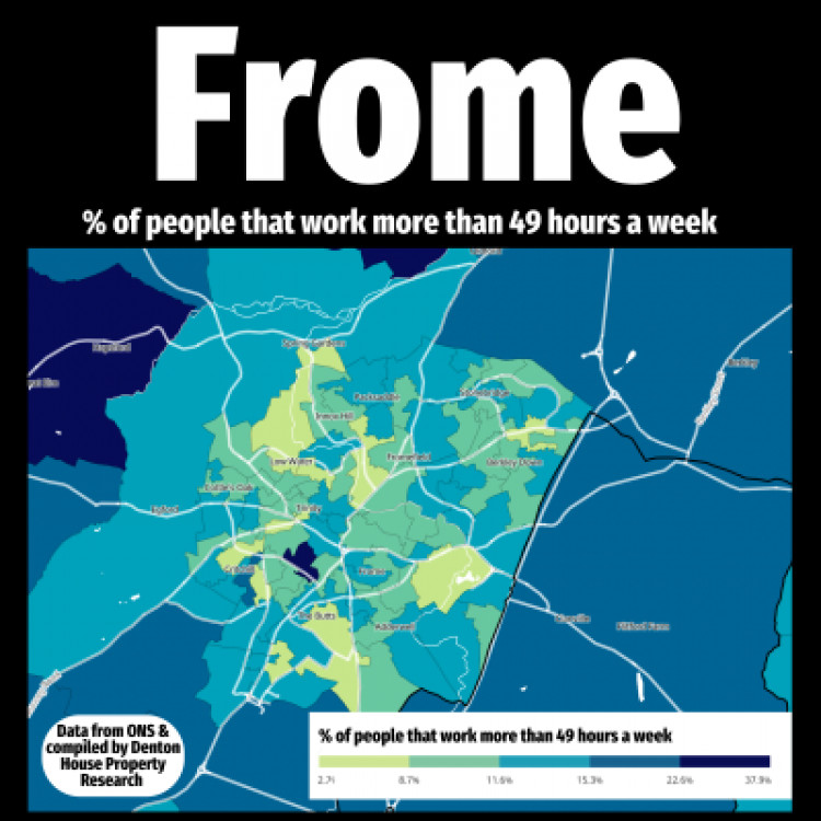 This map reveals diverse working patterns across our town, highlighting how working hours can vary significantly between neighbourhoods. 