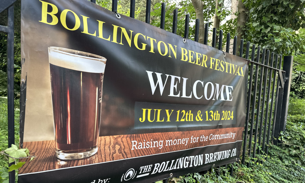 A sign promoting the event on Wellington Road. (Image - Macclesfield Nub News) 