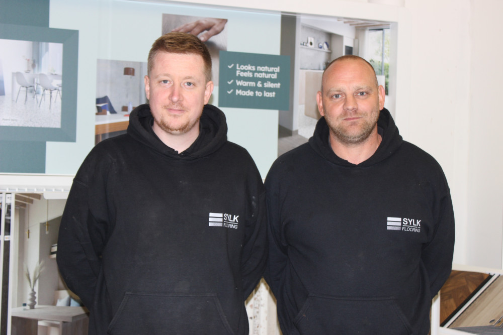 Owner Matt Hopley and Manager Aaron Edwards, run Sylk Flooring in Bollington. (Image - Macclesfield Nub News)