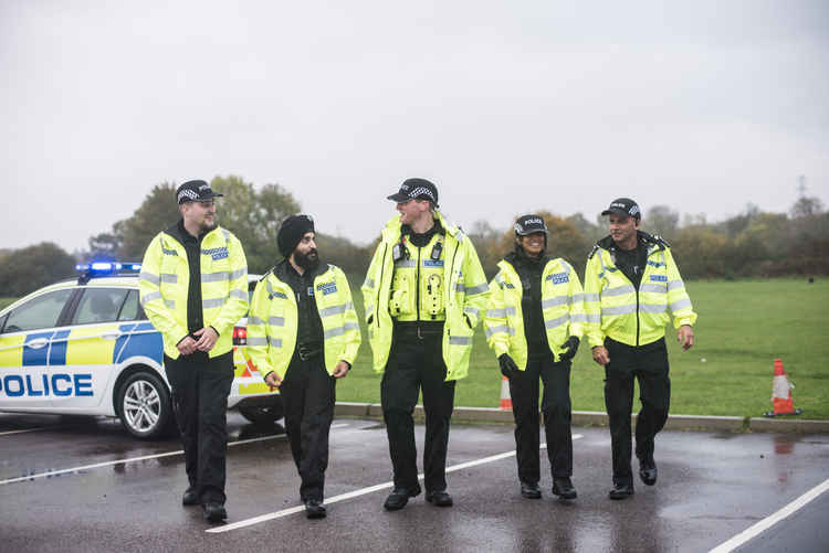 Special Sergeant Ian Chauhan with fellow Leicestershire special constables (photo taken before Covid-19 restrictions)