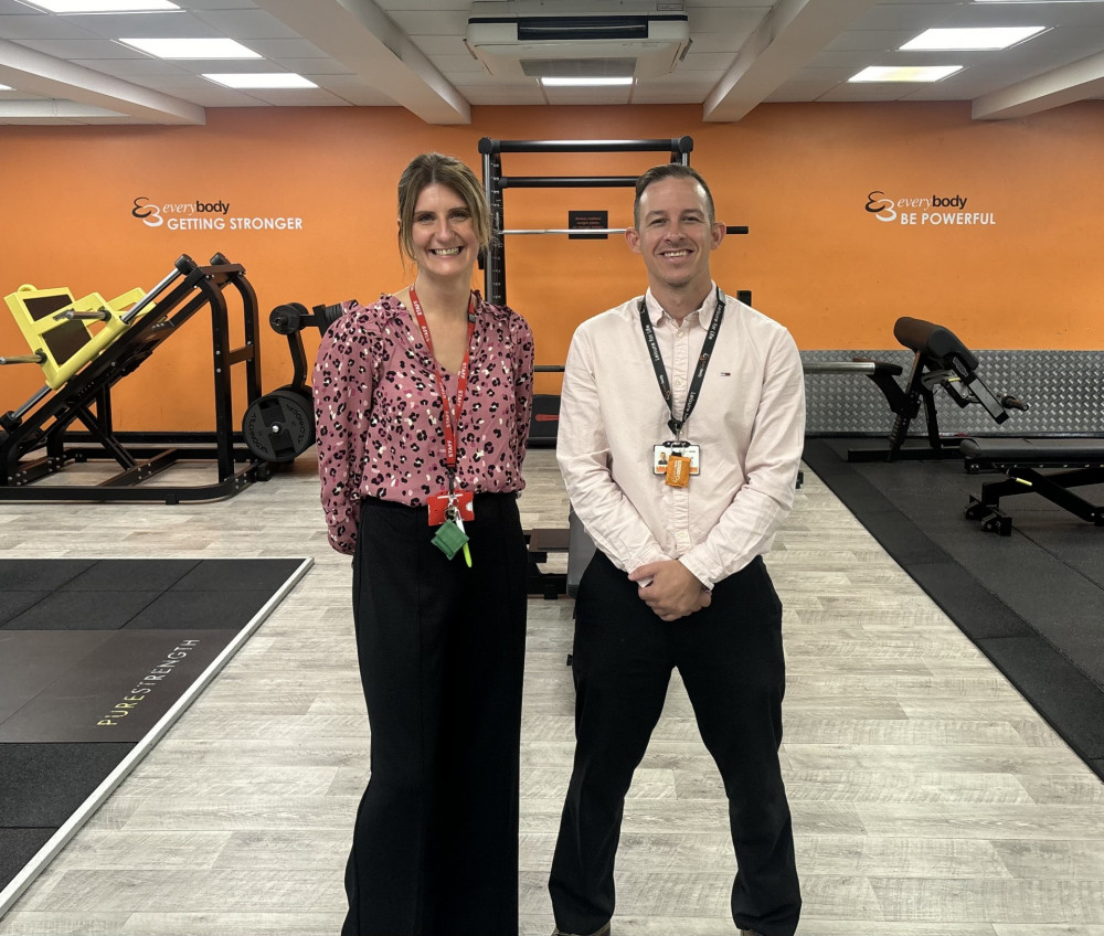 Lianne Jardine, Assistant Headteacher at Alsager School, with Alex Challis General Manager at Alsager Leisure Centre. (Photo: Everybody Health & Leisure)