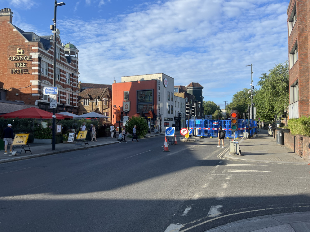 Thames Water emergency works outside Orange Tree Hotel finished over the weekend (credit: Cesar Medina).