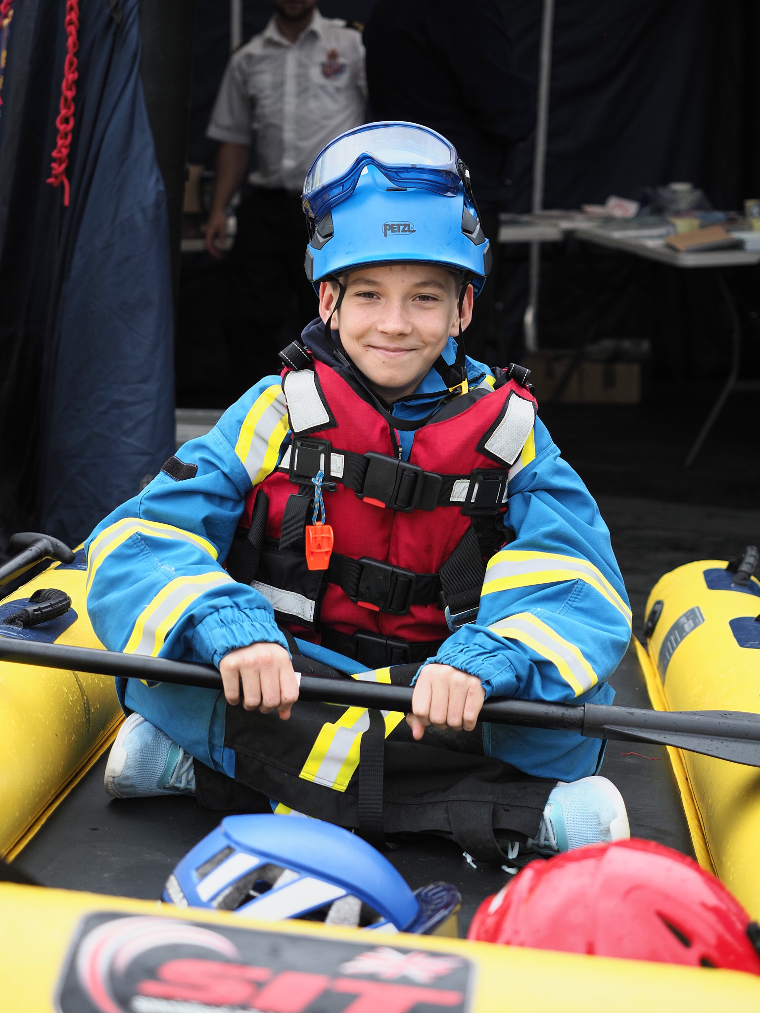 Egor Konyshev earns his stripes after managing to don his coastguard gear in record time. (Photo: Oliver Monk)