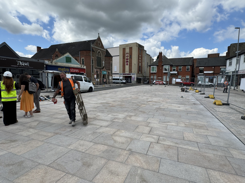 The new-look Marlborough Square will begin staging events from next month. Photos: Coalville Nub News