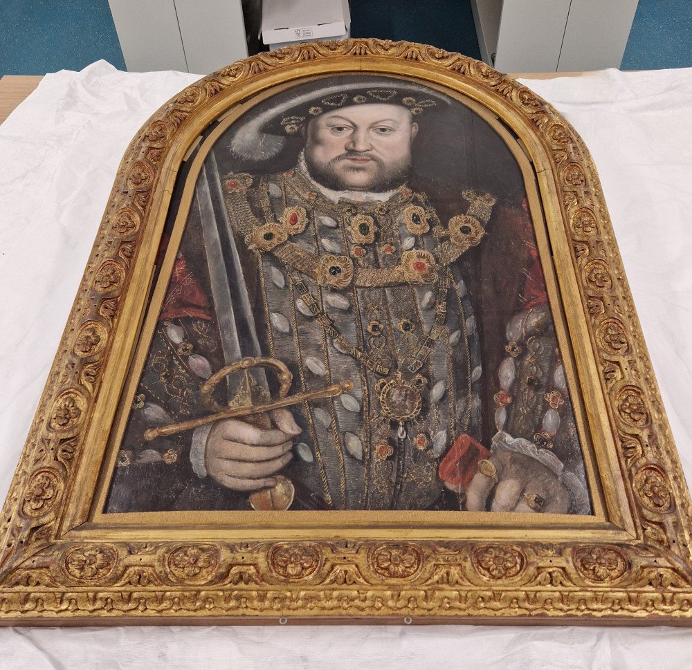 The portrait of King Henry VIII is now thought to be a Sheldon Master, part of a 22-piece portrait collection from the 1590s (image via WCC)