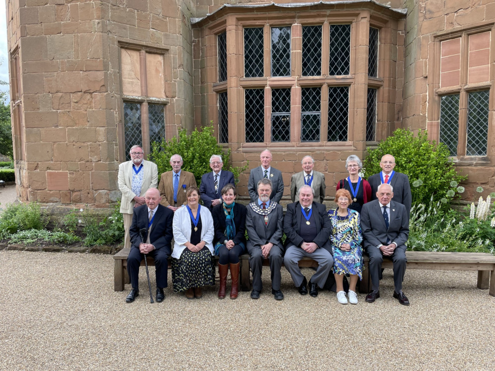 Former mayors and officers gathered to mark the celebrations (image by Kenilworth Town Council)