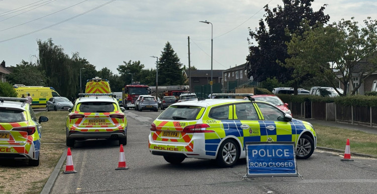 The scene on Longhouse Road this afternoon. 