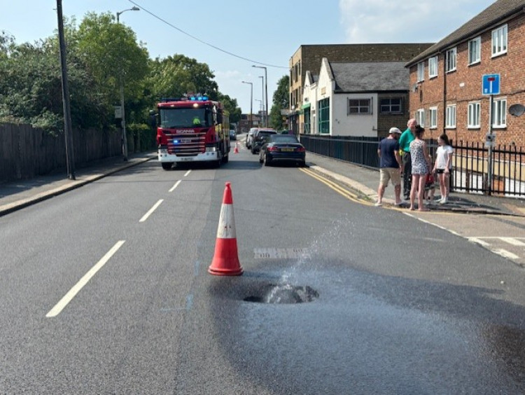 The scene on East Thurrock Road