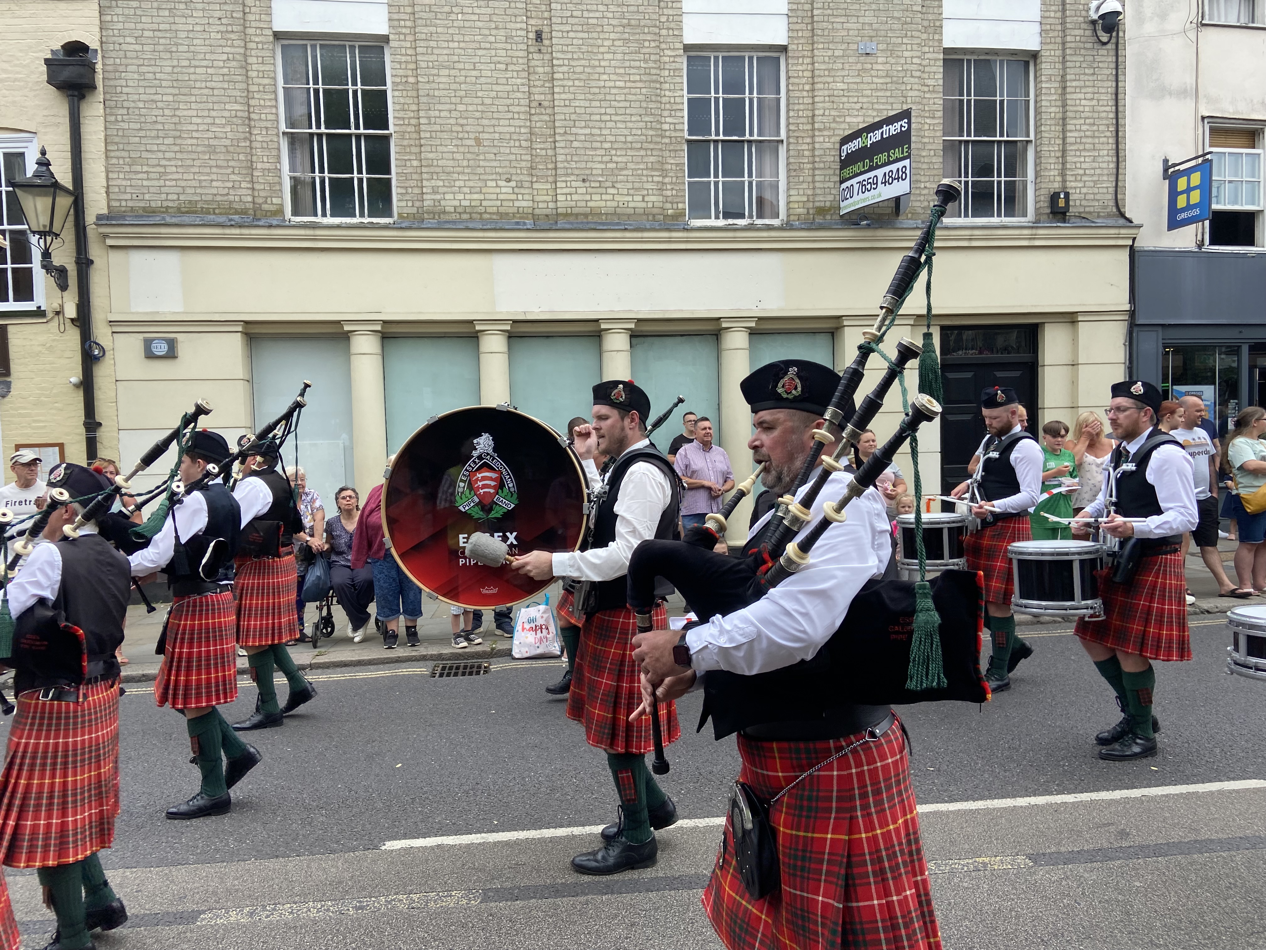 The Caledonian Pipe Band.