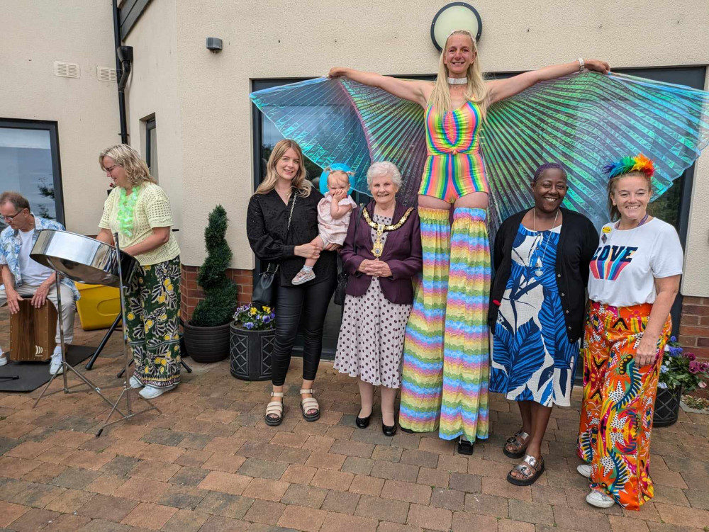 Aiming high - Rachel McIntosh, the Home Manager at Elworth Grange with other staff and guests. (Photo: Nub News)