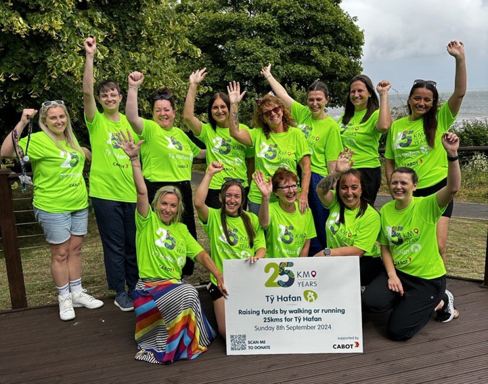 Some of Tŷ Hafan's clinical and community care team members who will be taking part in the 25k for 25 years challenge on Sunday, 8 September.