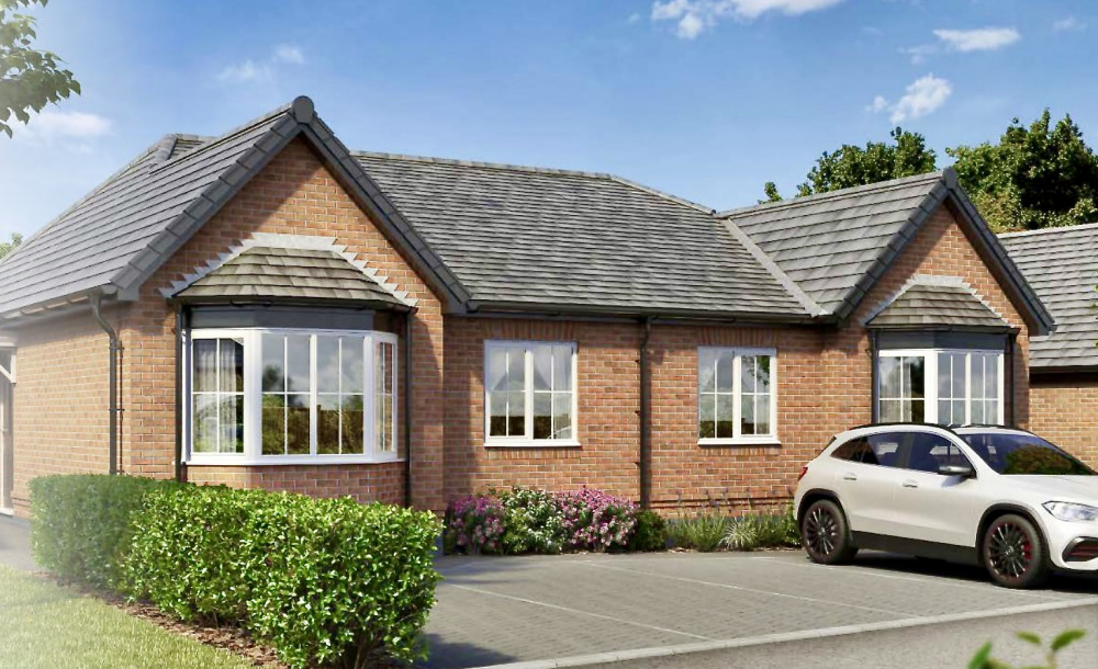 An artist's impression of the bungalows to be built on the village site near Ashby de la Zouch. Images: Chevin Homes/North West Leicestershire District Council