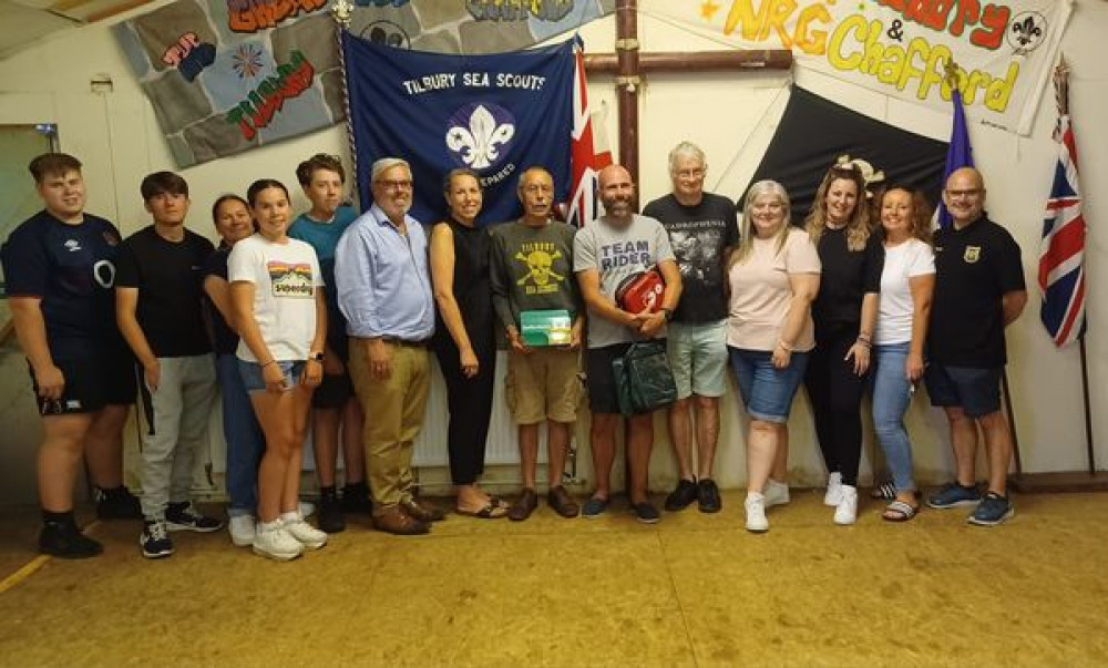 The presentation to the Sea Scouts. 