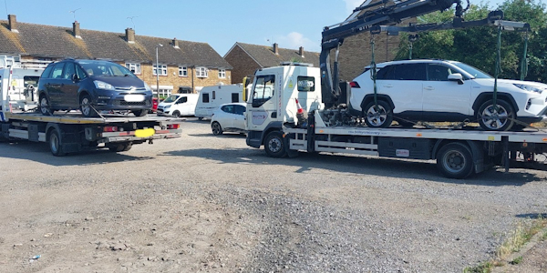 A recovered stolen car in Chadwell St Mary