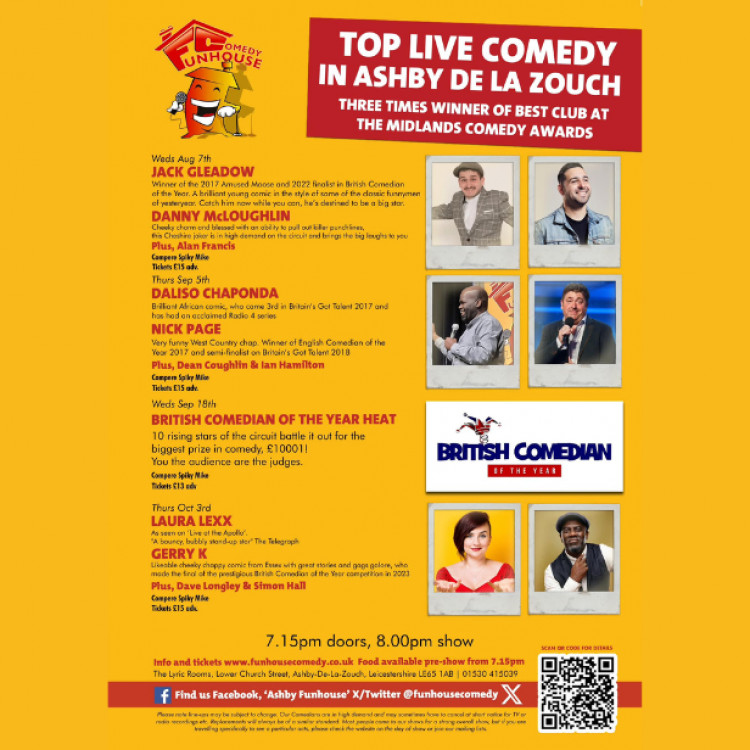 British Comedian of the Year Competition at The Lyric Rooms, Lower Church Street, Ashby de la Zouch