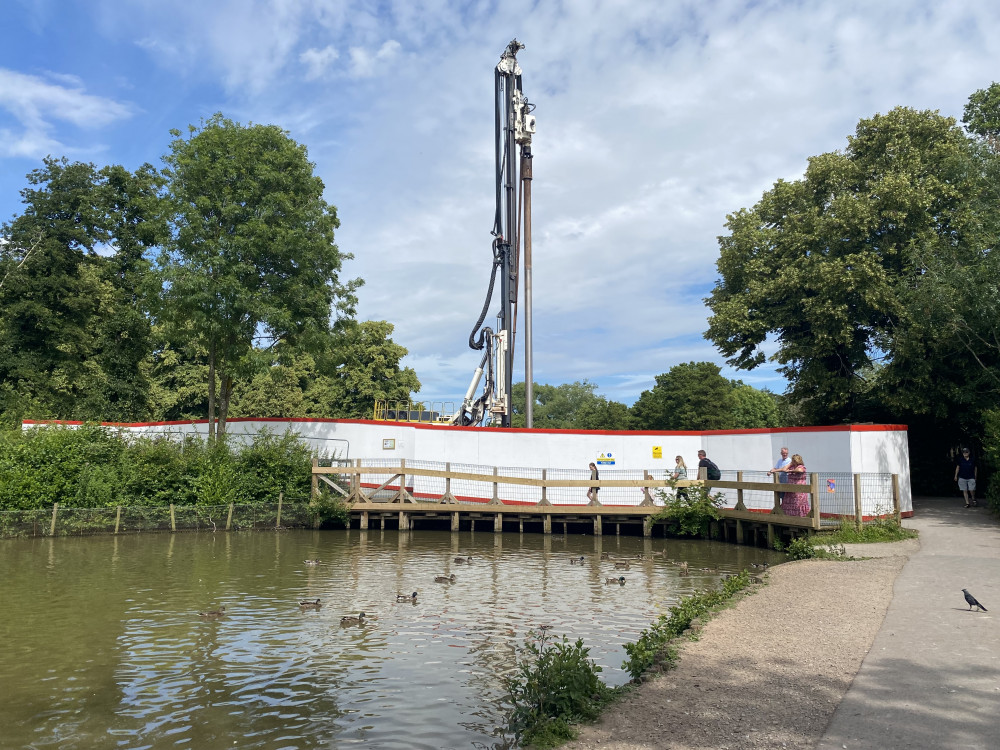 The ongoing works at Abbey Fields (image by James Smith)