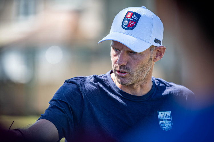 First-team manager, Alan Julian, in action (credit: Hampton & Richmond FC).