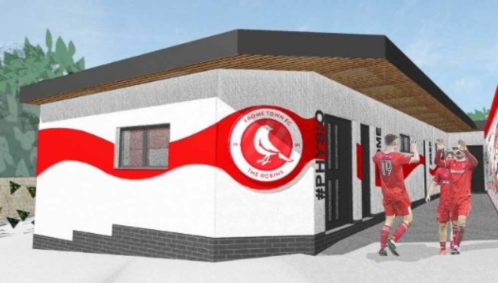 Artist's impression of the new changing rooms at Frome Town FC (image via planning application)