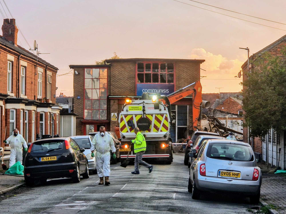 Cheshire East Council has issued a mild warning to local residents, following the "possibility" of asbestos being disturbed in the Crewe printworks fire (Ryan Parker).