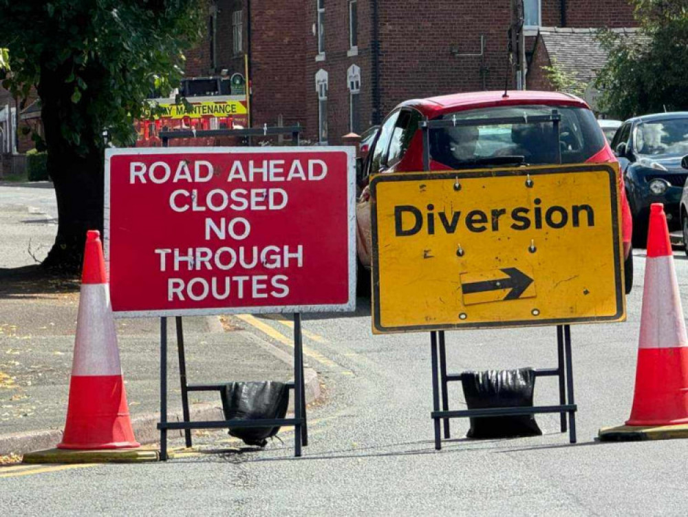 A section of Middlewich Street remains closed for up to three weeks, with United Utilities is carrying out essential works on a section of sewer (Photo: Brian Eaton).