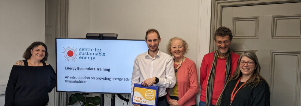 Energy Advice coordinator Caroline Wajsblum with some of the volunteers (image via Frome Town Council)