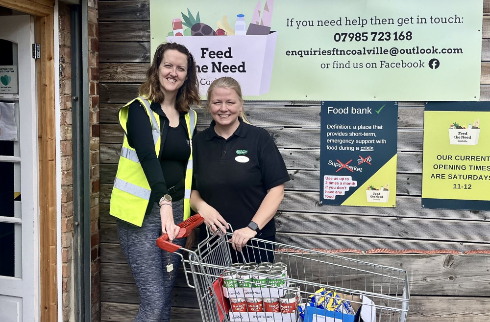 Tammy Robottom, from Coalville Specsavers, delivers the shopping to Feed the Need. Photo: Specsavers