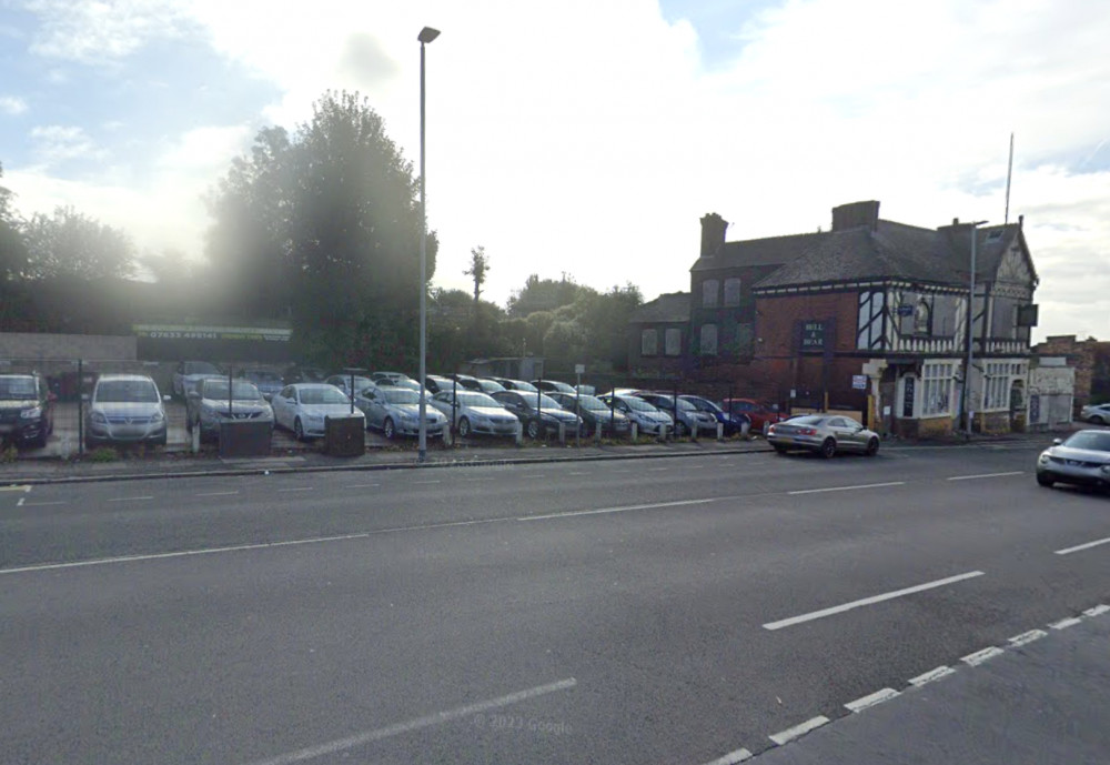 A three-storey block of flats could be built next to the former Bell and Bear pub (Google).