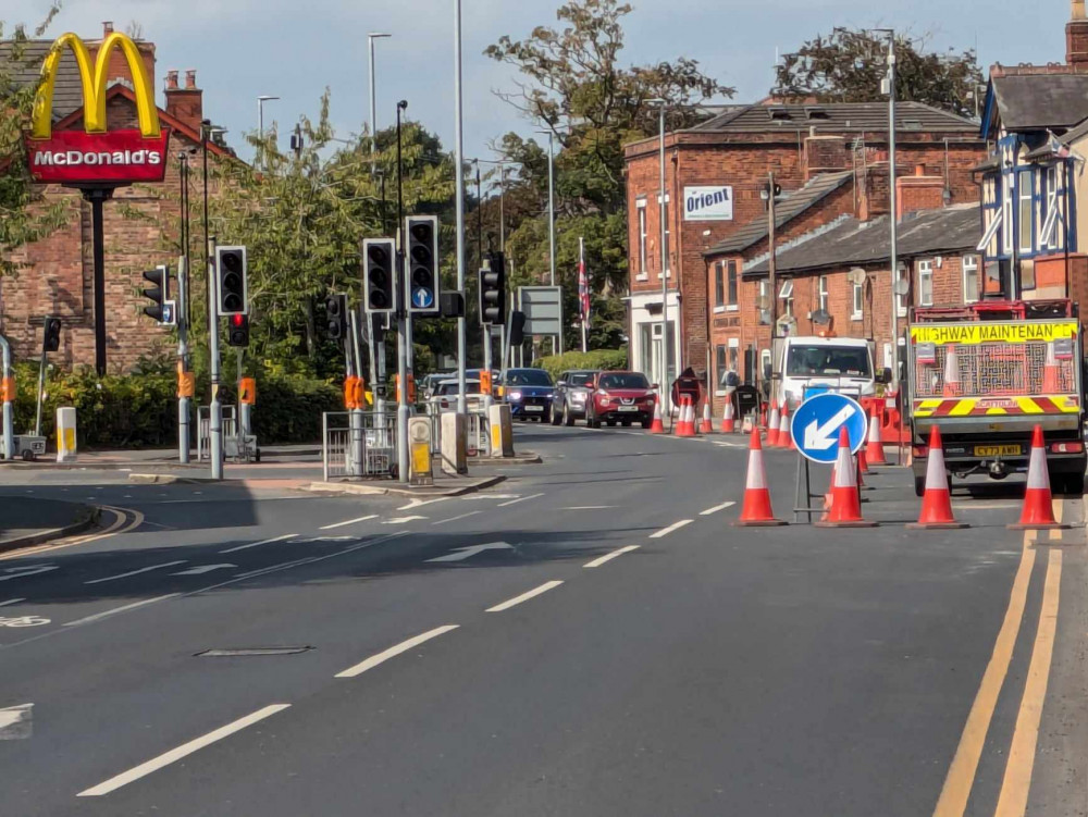 Motorists using Middlewich Road in Sandbach have once again been hit by roadworks. (Photo: Nub News)