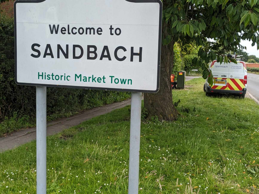 Sandbach town sign. (Image - Sandbach Nub News) 