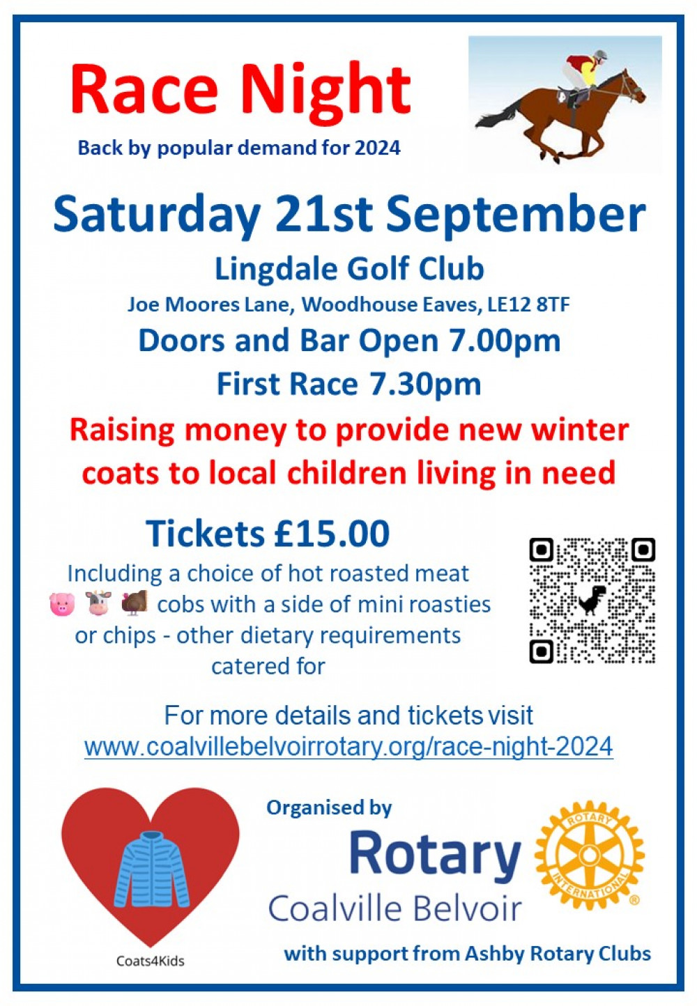 Coalville Belvoir Rotary Race Night at Lingdale Golf Club, near Woodhouse Eaves