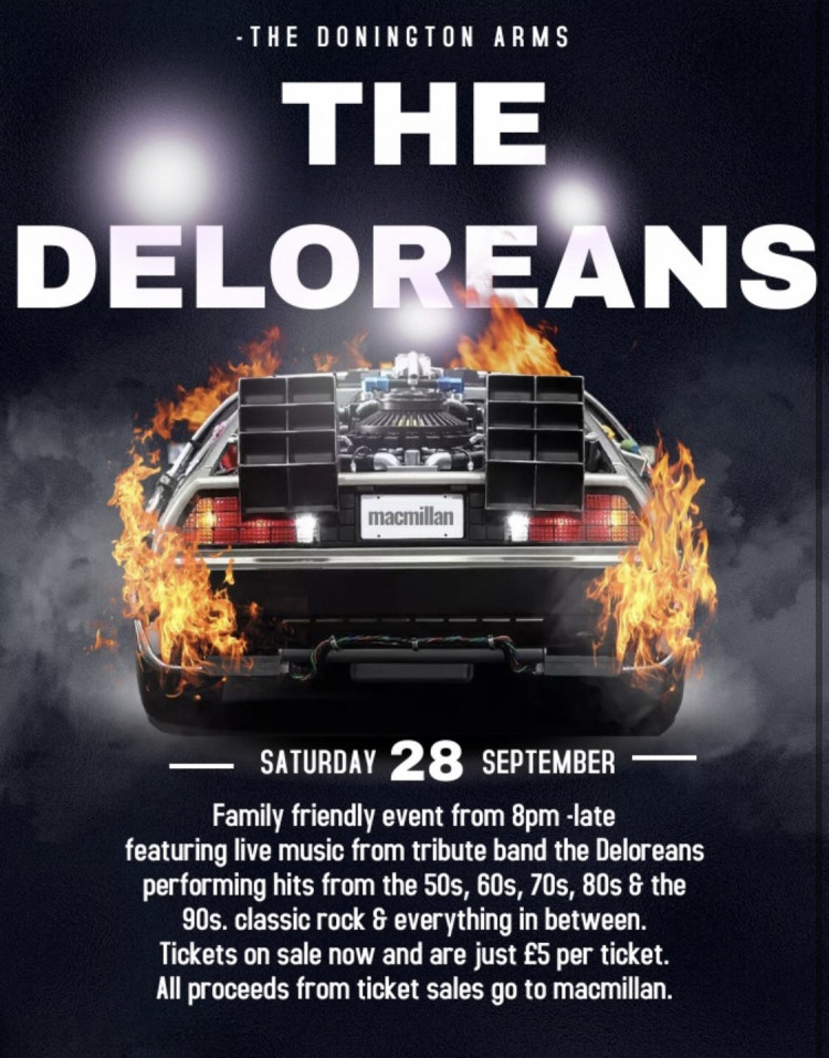 The Deloreans MacMillan Fundraising Gig at The Donington Arms near Coalville