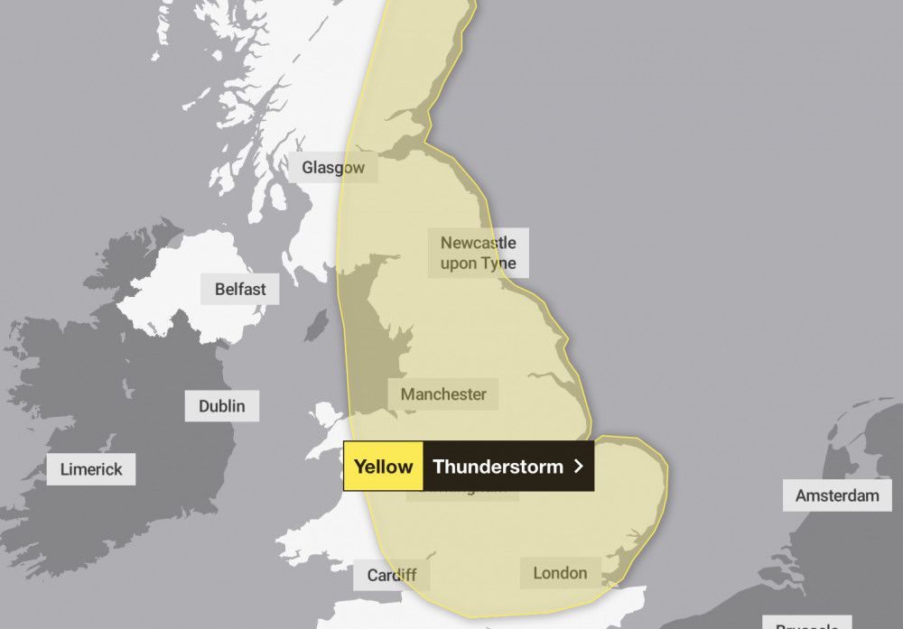 The Met Office has warned there could be damage to trees today (image via Met Office)