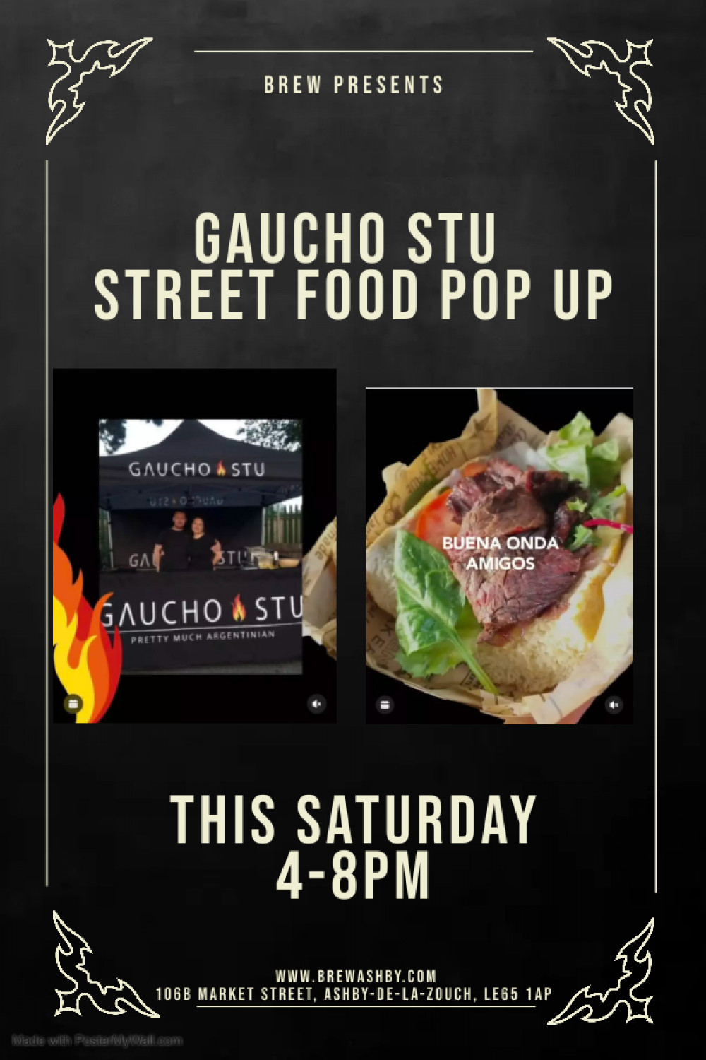 Gauch Stu Argentinian Steak Street Food Pop Up at Brew, 106B Market Street, Ashby-de-la-Zouch