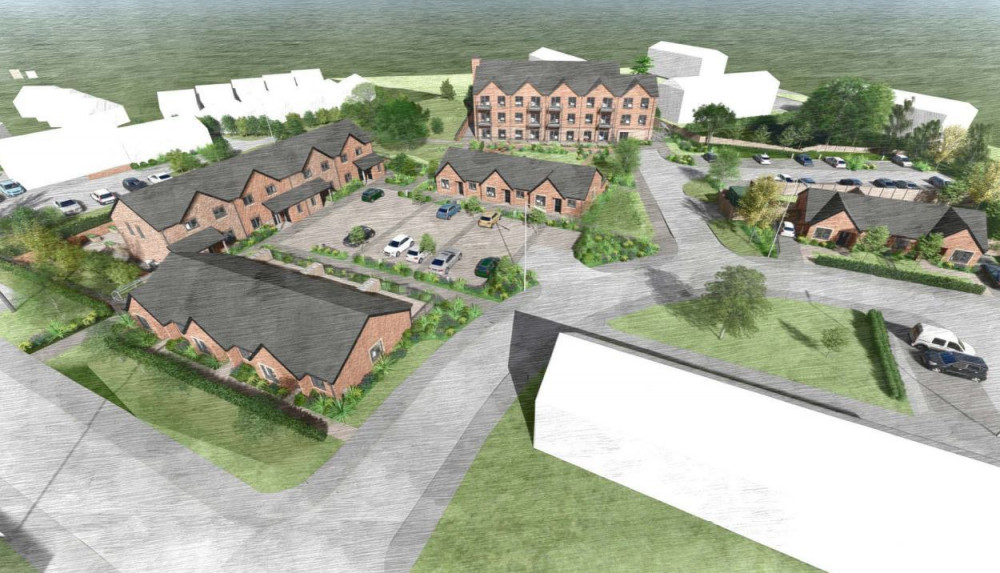 39 homes could be built on brownfield land off Cross Street, Chesterton (Image via planning application).