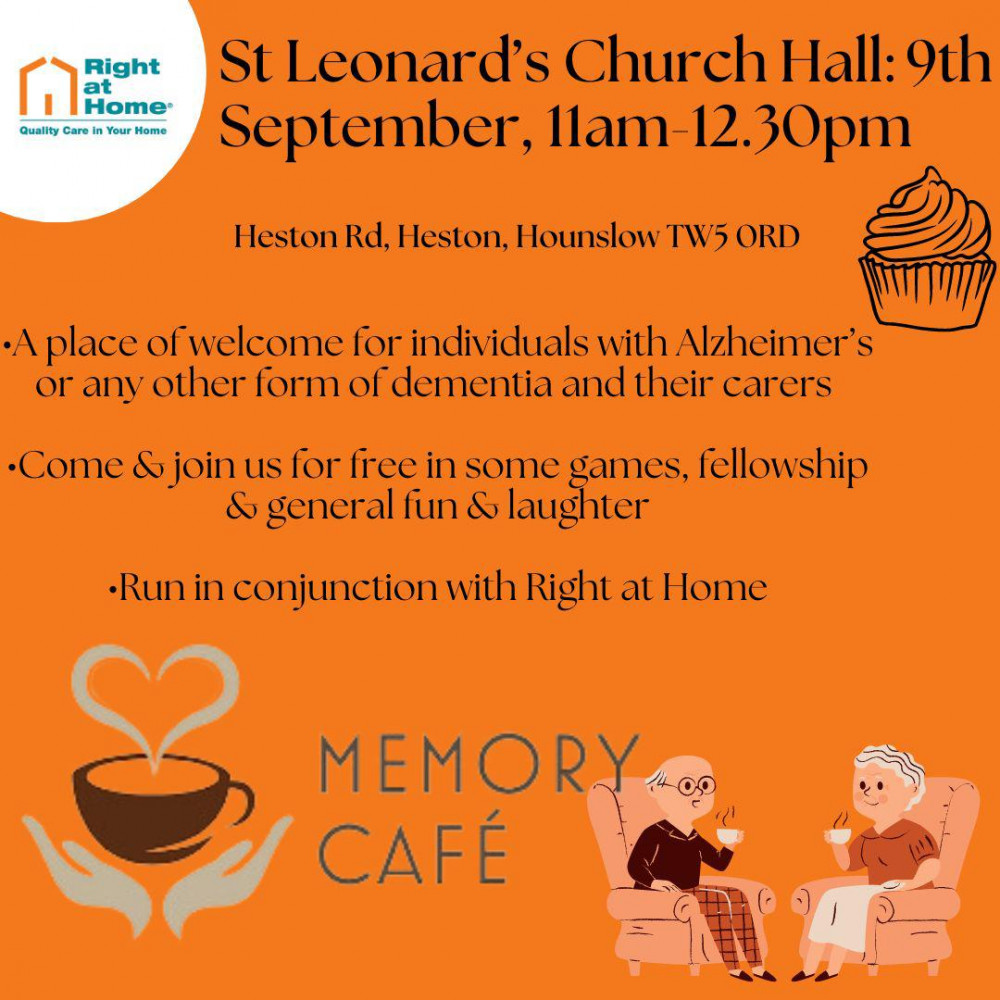 Come and enjoy Memory Cafe at at St Leonard's Church Hall, Hounslow.