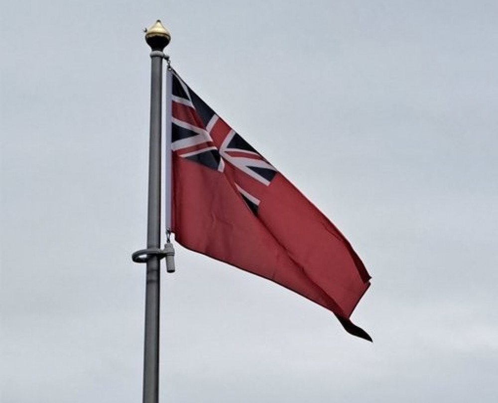 Red Ensign flies outside Oakham Castle (Cred: Richard Cole via X)