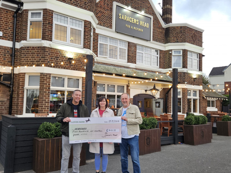 The Saracens Head, in Meir, raised £417 for Headcases Staffordshire (Paul Kelly).