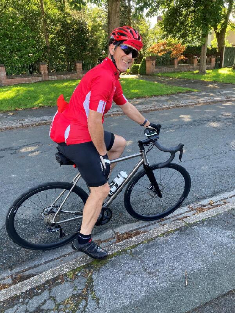 Alsager man is pedalling the length of the country to raise money for Cancer Research. (Photo: Simon Perry)