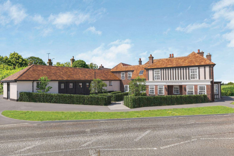 Plan showing how new Hub at former White Hart pub in South Mimms could look (image via DC01UK)