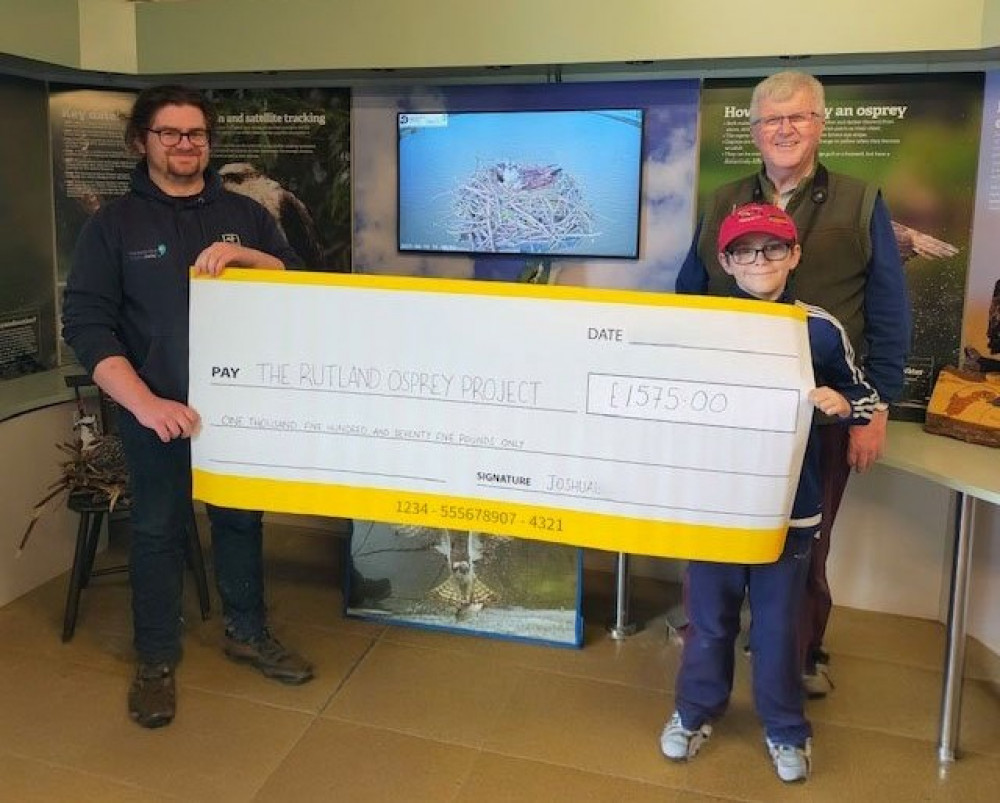 Joshua raised over £1,500 for local charity Rutland Osprey Project (Photo credit: Catmose College)