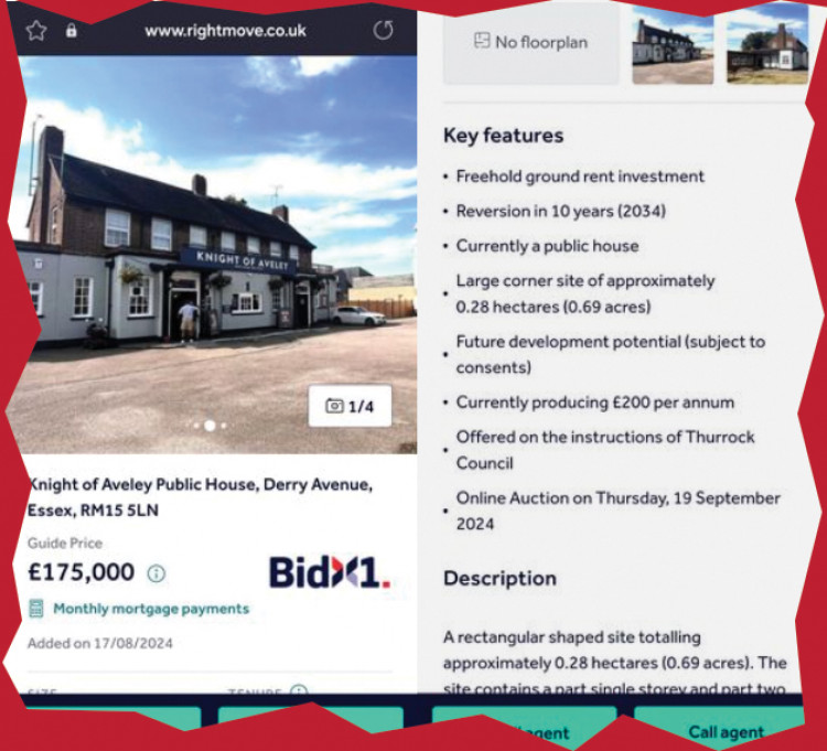 Pub site freehold is up for sale but current business is not affected